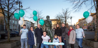 Linda O'Donovan, Deputy MAyor Michael Collins, Vicki Nash, Orla O'Connor, John Hunt, Seamus Hunt, Angelika Kulisz, Triona Dore, Jamie Dore and Kenneth Daly at the launch of NewcastleWest.ie Photo: Marie Keating