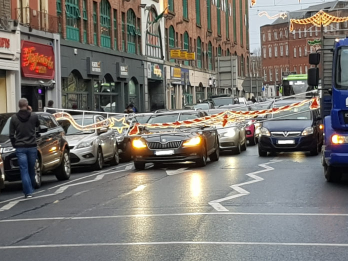 Photograph shows the lights lying across a number of vehicles. Pic: courtesy of Limerick Post reader Joanne Moloney