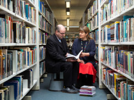 LIT librarian Sean De Bhulbh with Madeline McAleer of Haven Horizons. Photo: Alan Place Limerick Post Newspaper