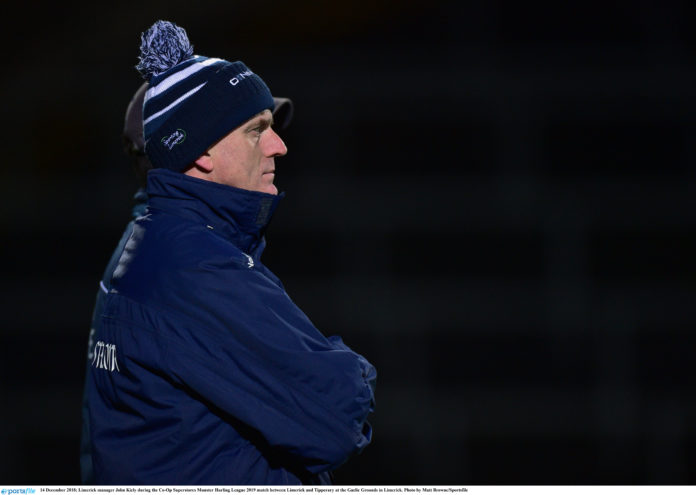 Limerick manager John Kiely during the Co-Op Superstores Munster Hurling League 2019 match between Limerick and Tipperary at the Gaelic Grounds in Limerick. Photo by Matt Browne/Sportsfile