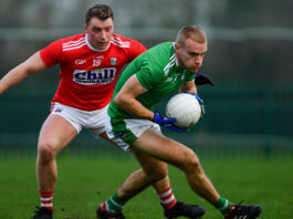 Sean O'Dea of Limerick in action against Brian Hurley of Cork during the McGrath Cup Semi-final between Limerick and Cork at Mick Neville Park in Rathkeale, Co. Limerick. Photo by Ramsey Cardy/Sportsfile