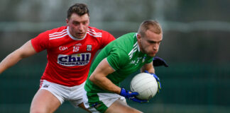 Sean O'Dea of Limerick in action against Brian Hurley of Cork during the McGrath Cup Semi-final between Limerick and Cork at Mick Neville Park in Rathkeale, Co. Limerick. Photo by Ramsey Cardy/Sportsfile