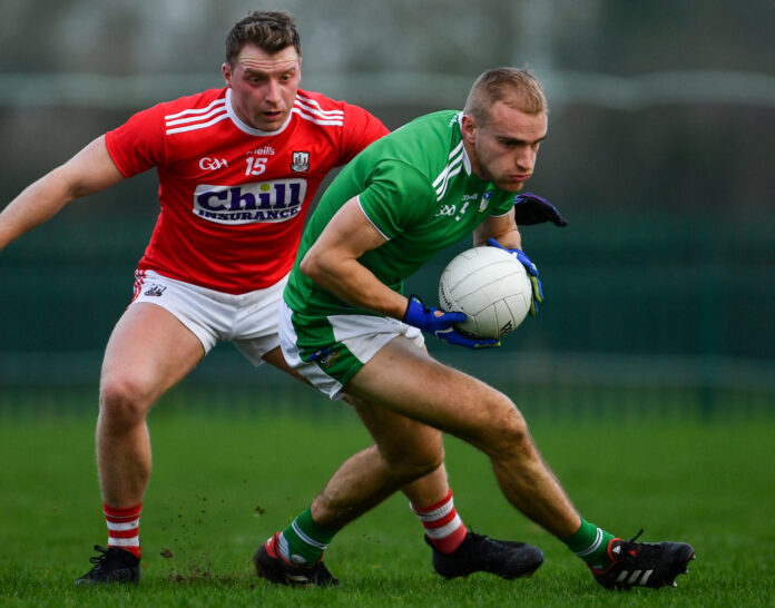 Sean O'Dea of Limerick in action against Brian Hurley of Cork during the McGrath Cup Semi-final between Limerick and Cork at Mick Neville Park in Rathkeale, Co. Limerick. Photo by Ramsey Cardy/Sportsfile
