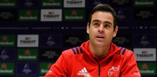 Head coach Johann van Graan during a Munster Rugby Press Conference at the University of Limerick in Limerick. Photo by Piaras Ó Mídheach/Sportsfile