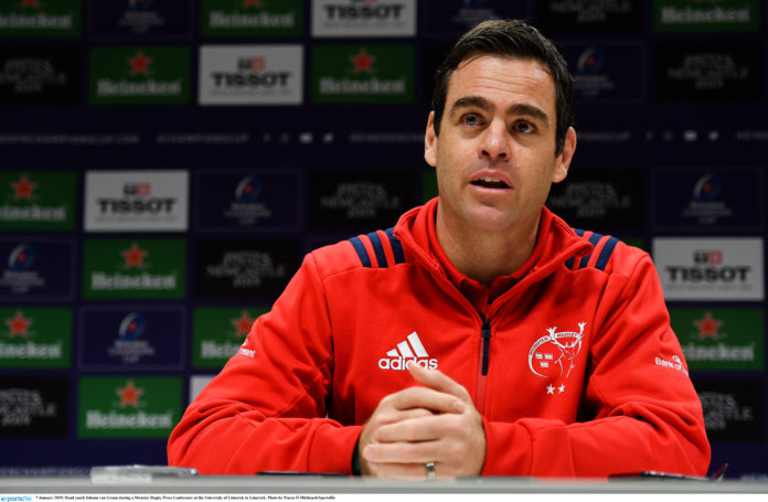 Head coach Johann van Graan during a Munster Rugby Press Conference at the University of Limerick in Limerick. Photo by Piaras Ó Mídheach/Sportsfile