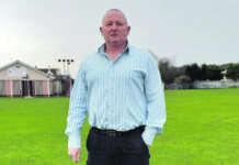 Sinn Fin local election candidate John Nugent at the Geraldines' soccer pitch.