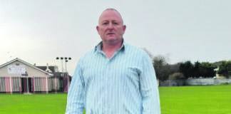 Sinn Fin local election candidate John Nugent at the Geraldines' soccer pitch.