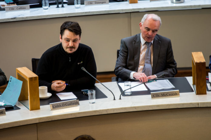 Séighin Ó'Cheallaigh, and Malachy McCreesh, Sinn Féin. Photo: Cian Reinhardt