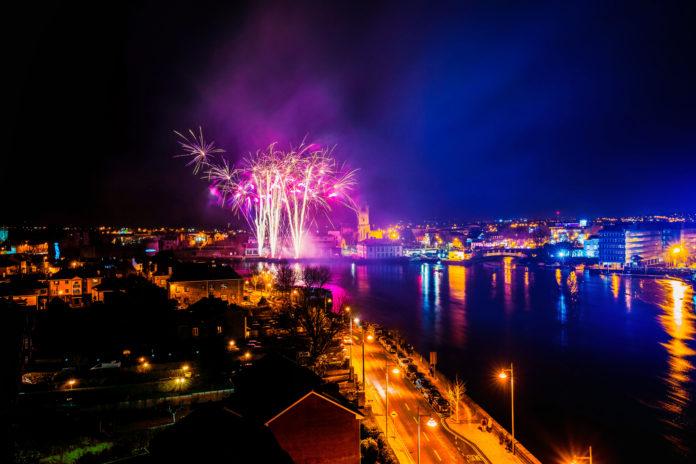 The Light and Firework Show at King Johns Castle, Limerick on Sunday night. Pic. Brian Arthur