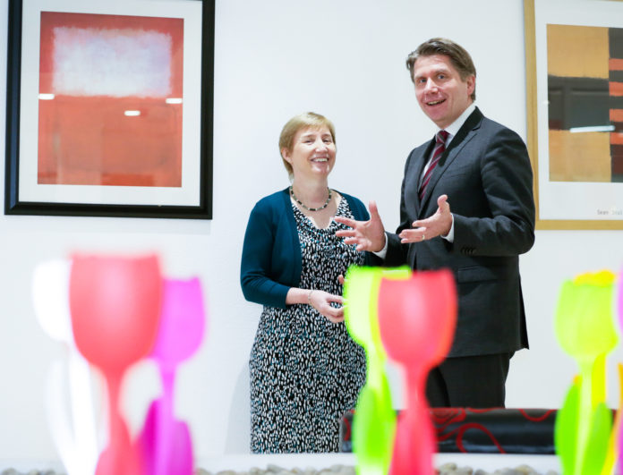 Vodafone Ireland Enterprise Director Regina Moran with SFA Director Sven Spollen-Behrens.