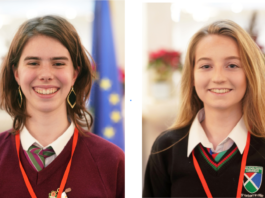 Céití Ní Mhathúna, Laurel Hill Coláiste, and Megan Ní Laighin, Gaelcholáiste Luimnigh
