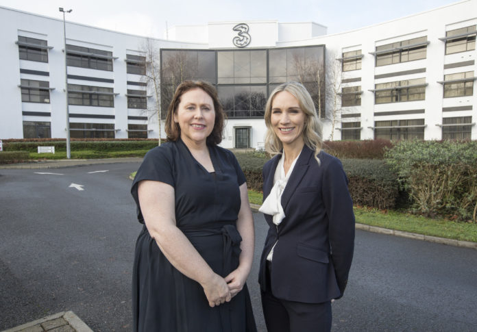 Photographed at the announcement at Three Ireland’s call centre in Limerick are Brenda Jones, Head of Business Care Three Ireland and Deirdre Ryan, CEO, Limerick Chamber. Photograph Liam Burke/Press 22