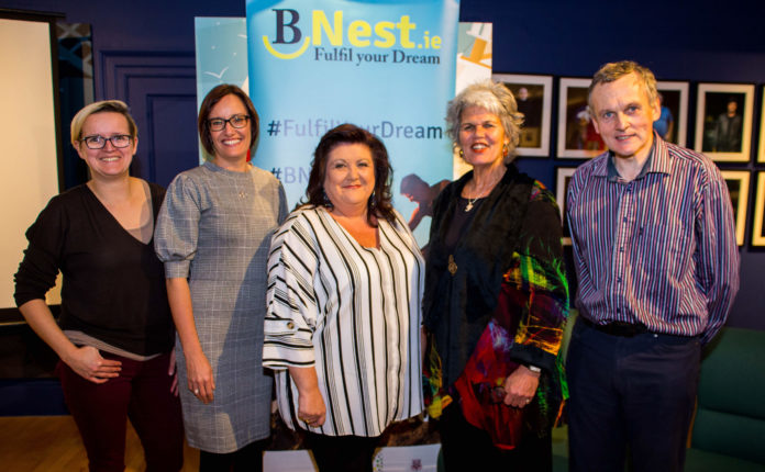 Pictured at the launch of BNest's 'Social Media for a Social Purpose' event taking place at The Hunt Museum on January 15 at 6.30pm are Kasia Zabinska, and Pauline Gannon, BNest, Linda Ledger, St Munchins Community Centre, Maria Richardson, Milford Care Centre, and Eamonn Ryan, BNest founder. See www.Bnest.ie. Picture: Cian Reinhardt/ilovelimerick