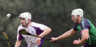 Independent.ie Higher Education GAA Fitzgibbon Cup Semi-Final, Dangan, Galway 24/2/2017 Mary Immaculate College Limerick vs Limerick IT Limerick IT's Barry O'Connell and Aaron Gillane of Mary I Mandatory Credit ©INPHO/Mike Shaughnessy