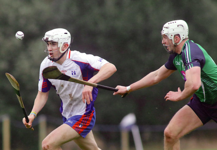 Independent.ie Higher Education GAA Fitzgibbon Cup Semi-Final, Dangan, Galway 24/2/2017 Mary Immaculate College Limerick vs Limerick IT Limerick IT's Barry O'Connell and Aaron Gillane of Mary I Mandatory Credit ©INPHO/Mike Shaughnessy