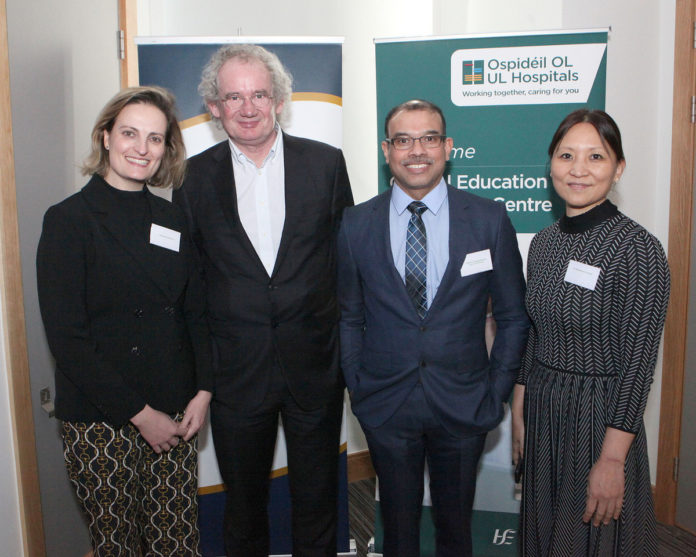 Dr Suzana Pereira, Kingston Hospital, London, Dr Gerry Burke, UMHL, Dr Edwin Chandraharan, St George's Hospital , London and Dr Naro Imcha, UMHL at the GTG Masterclass in the CERC building, UHL Picture by Dave Gaynor