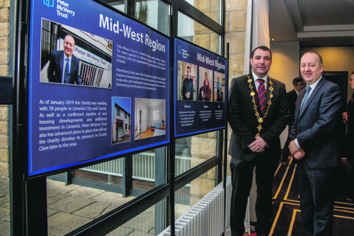 Cllr James Collins and Pat Doyle at Peter McVerry Trust Business breakfast, Castletroy, Limerick