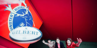 Mary Killeen Fitzgerald, Limerick LEO; former rugby international Fiona Steed and Network Ireland President Helen Wycherley at the launch of the International Women's Day event in Thomond Park. Photo: Brian Arthur