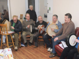 Members of the St Mary's Men's Shed Music Group who are on the lookout for bodhráns. Photo: Gareth Williams