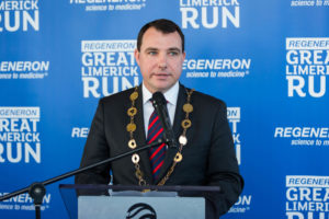 Mayor of the City and County of Limerick, Cllr. James Collins speaking at the launch of the 2019 Regeneron Great Limerick Run at the Limerick Strand Hotel, Limerick. Photo: Oisin McHugh True Media