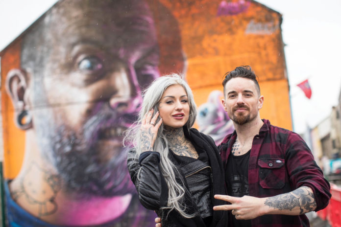 Ryan Ashley Malarkey, winner of the 'Ink Master' US reality TV show, and Charles Huurman from Valencia at last year's Limerick Tattoo Convention. Photo: Sean Curtin.