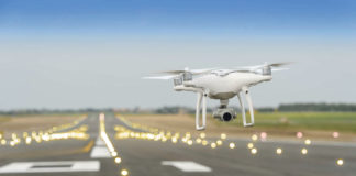 drone sky runway airport lights blue green brown black white flight fly technology Limerick Post Newspaper