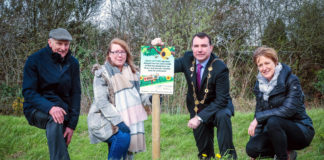 Mayor of Limerick City and County, James Collins with Michael Sheehan, LCCC Parks Department, Sharon Lynch, LCCC Environmental Technican and Anne Goggin, LCCC Senior Executive Engineer. PIcture: Keith Wiseman