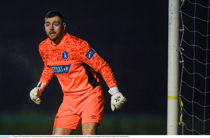 Jack Brady of Limerick during a pre-season friendly match between Finn Harps and Limerick at the AUL Complex in Clonshaugh, Dublin. Photo by Stephen McCarthy/Sportsfile