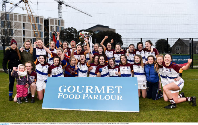 UL players following the Gourmet Food Parlour OConnor Cup Final between University of Limerick and University College Dublin at DIT Grangegorman, in Grangegorman, Dublin. Photo by Eóin Noonan/Sportsfile