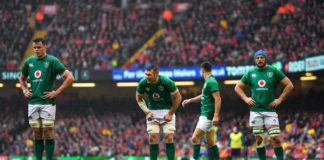 Ireland players, from left, James Ryan, Peter OMahony and Tadhg Beirne during the Guinness Six Nations Rugby Championship match between Wales and Ireland at the Principality Stadium in Cardiff, Wales. Photo by Brendan Moran/Sportsfile