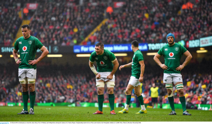 Wales v Ireland - Guinness Six Nations Rugby Championship Ireland players, from left, James Ryan, Peter OยMahony and Tadhg Beirne during the Guinness Six Nations Rugby Championship match between Wales and Ireland at the Principality Stadium in Cardiff, Wales. Photo by Brendan Moran/Sportsfile
