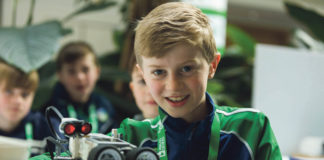 Over 120 primary school students waged war with their self-designed sumo wrestling robots at the 5th annual Analog Devices Primary School Robotics Competition. Tom Ryan, Killinure National School, Boher, Co. Limerick. Students from Scoil Mhuire National School, Broadford, Co. Limerick were crowned the 2019 Analog Devices Primary School Robotics Champions. Photo: Oisin McHugh True Media