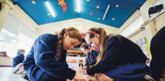 Students from St Anne’s School, Rathkeale, taking part in STEM Construction Challenges: The Engineering Design Process. Photo: Brian Arthur
