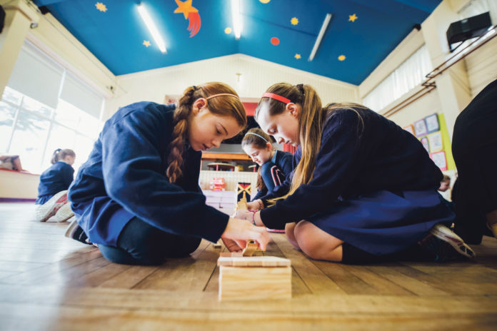 Students from St Anne’s School, Rathkeale, taking part in STEM Construction Challenges: The Engineering Design Process. Photo: Brian Arthur
