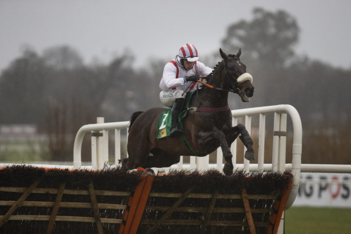 Cliff House and Cathal Landers jumps the last flight when winning the TRM Kurasyn 360X Handicap Hurdle. Leopardstown. Photo: Patrick McCann/Racing Post Limerick Post Newspaper