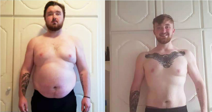 Donnacadha Lynch before and after his course of Isagenix.