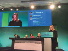 Eleanor McSherry addressing the Fine Gael convention in Wexford last week-end.