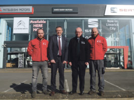 Aftersales Team Kieran McCarthy, James Barry, Dave Constable and Tom Cusack, James Barry Motors, Dock Road. Picture: Gareth Williams