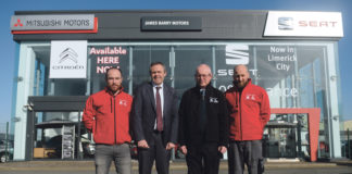 Aftersales Team Kieran McCarthy, James Barry, Dave Constable and Tom Cusack, James Barry Motors, Dock Road. Picture: Gareth Williams