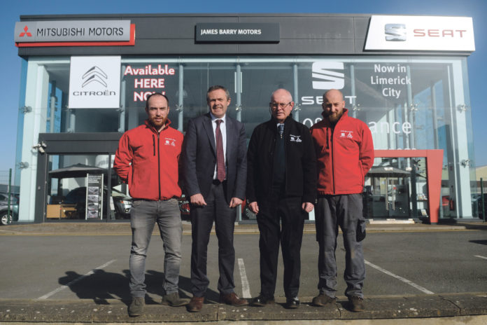 Aftersales Team Kieran McCarthy, James Barry, Dave Constable and Tom Cusack, James Barry Motors, Dock Road. Picture: Gareth Williams