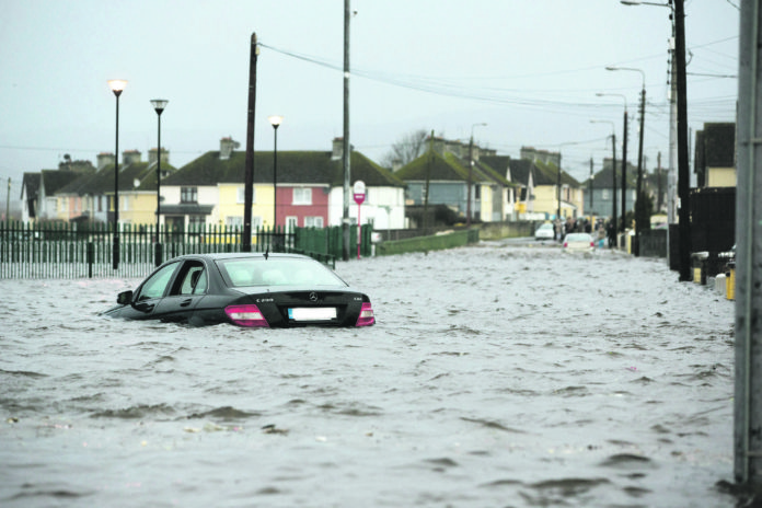 Limerick Flood 006 St Mary's Park under water after the River Shannon burst its banks in 2014. Photo: Sean Curtin.