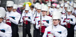 Members of Charlotte Catholic High School Band. Photo: Cian Reinhardt