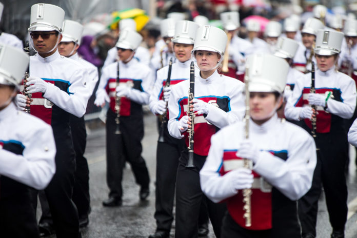 Members of Charlotte Catholic High School Band. Photo: Cian Reinhardt