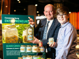 Shannon Airport Head of Commercial operations Darren Smyth with Evan Quaid at the Shannon Duty Free shop. Photo: Arthur Ellis