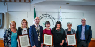 Mayoral Reception which was accorded t, Dr. Jennifer McMahon ( spoken for by Claire Flynn, Limerick Mental Health ) Emma Langford ( spoken for by Valarie Dolan )and Sr. Helen Culhane ( spoken for by Philip Mortell, Chairman of the Board Limerick Greif Centre) by Cllr. Daniel Butler, Mayor of the Metropolitan District of Limerick in City Hall Merchants Quay. Picture: Keith Wiseman