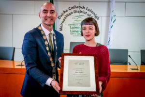 Mayoral Reception which was accorded to Sr. Helen Culhane, Dr. Jennifer McMahon and Emma Langford by Cllr. Daniel Butler, Mayor of the Metropolitan District of Limerick in City Hall Merchants Quay. Picture: Keith Wiseman