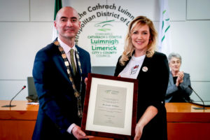 Mayoral Reception which was accorded to Sr. Helen Culhane, Dr. Jennifer McMahon and Emma Langford by Cllr. Daniel Butler, Mayor of the Metropolitan District of Limerick in City Hall Merchants Quay. Picture: Keith Wiseman