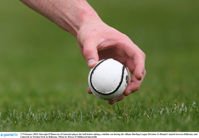 Darragh ODonovan of Limerick places the ball before taking a sideline cut during the Allianz Hurling League Division 1A Round 3 match between Kilkenny and Limerick at Nowlan Park in Kilkenny. Photo by Piaras Ó Mídheach/Sportsfile