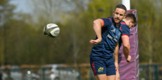 Alby Mathewson during Munster Rugby Squad Training at the University of Limerick in Limerick. Photo by Harry Murphy/Sportsfile