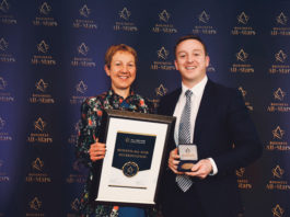 Dr Briga Hynes, Kemmy Business School, UL presenting AGENT Digital MD Kevin Meaney with his Thought Leader in Digital Marketing award Limerick Business Dublin News